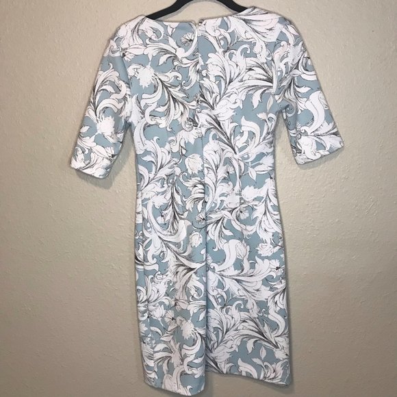 1. STATE Blue & White Baroque Pattern Work Dress - Picture 4 of 8